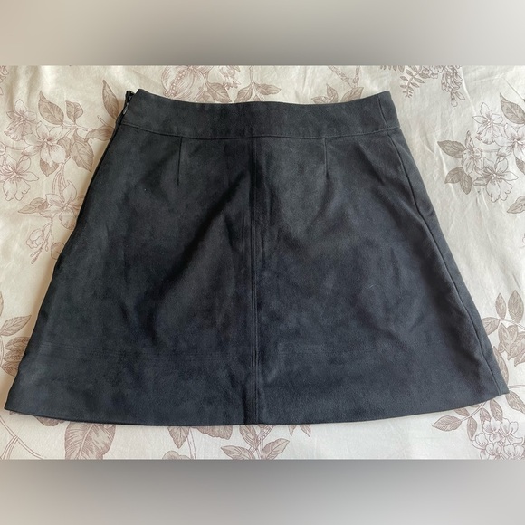 Abercrombie Black Faux Suede Lace Up Mini Skirt 0 Whimsigoth Grunge Witchy Boho - Picture 2 of 8